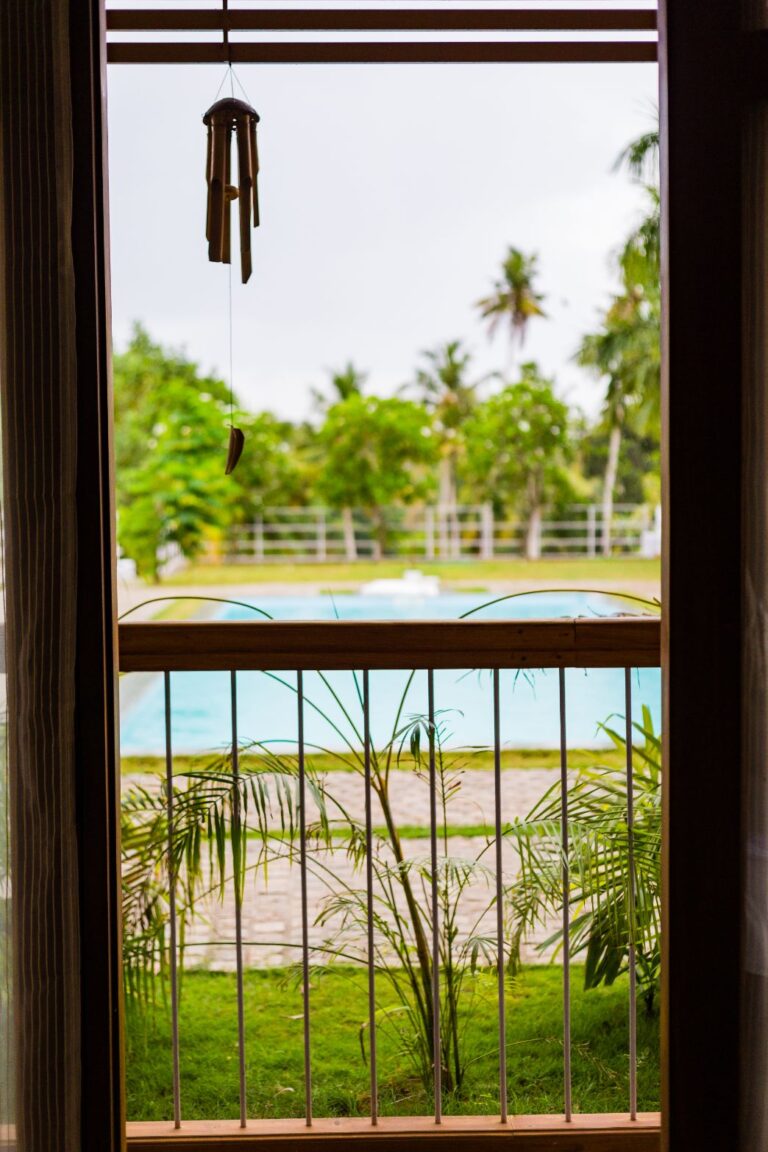 Overlooking the pool & the river